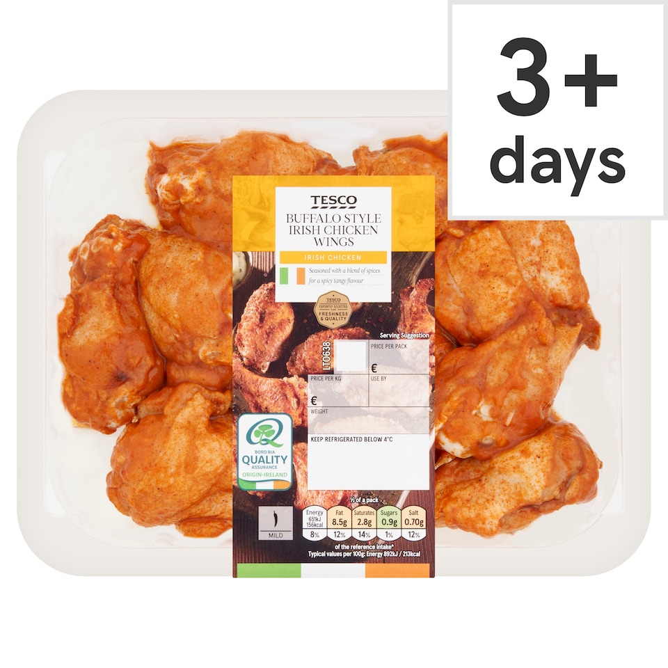 Tesco Buffalo Style Irish Chicken Wings 500G