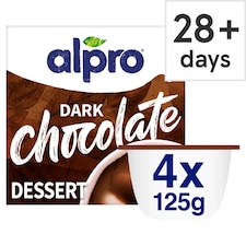 Alpro Dark Chocolate Dairy Free Vegan Soya Dessert 4x125g