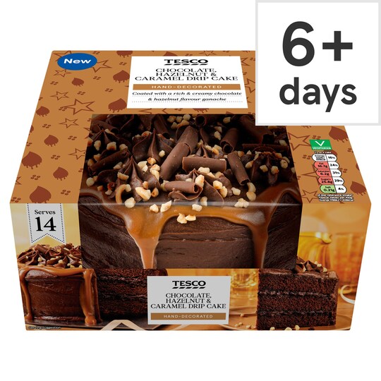 Tesco Chocolate, Hazelnut & Caramel Drip Cake Tesco Groceries