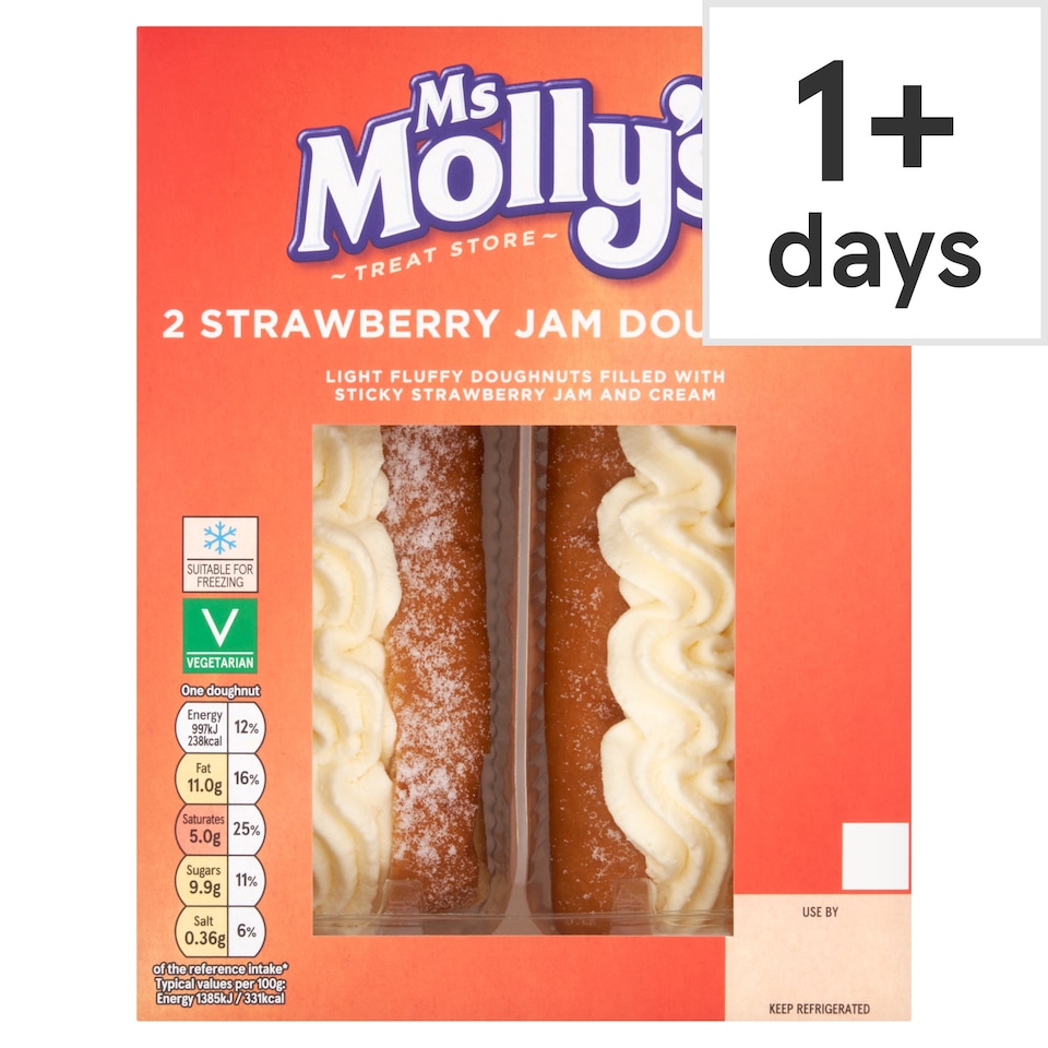 Ms Molly's Strawberry Jam Doughnuts 2 Pack