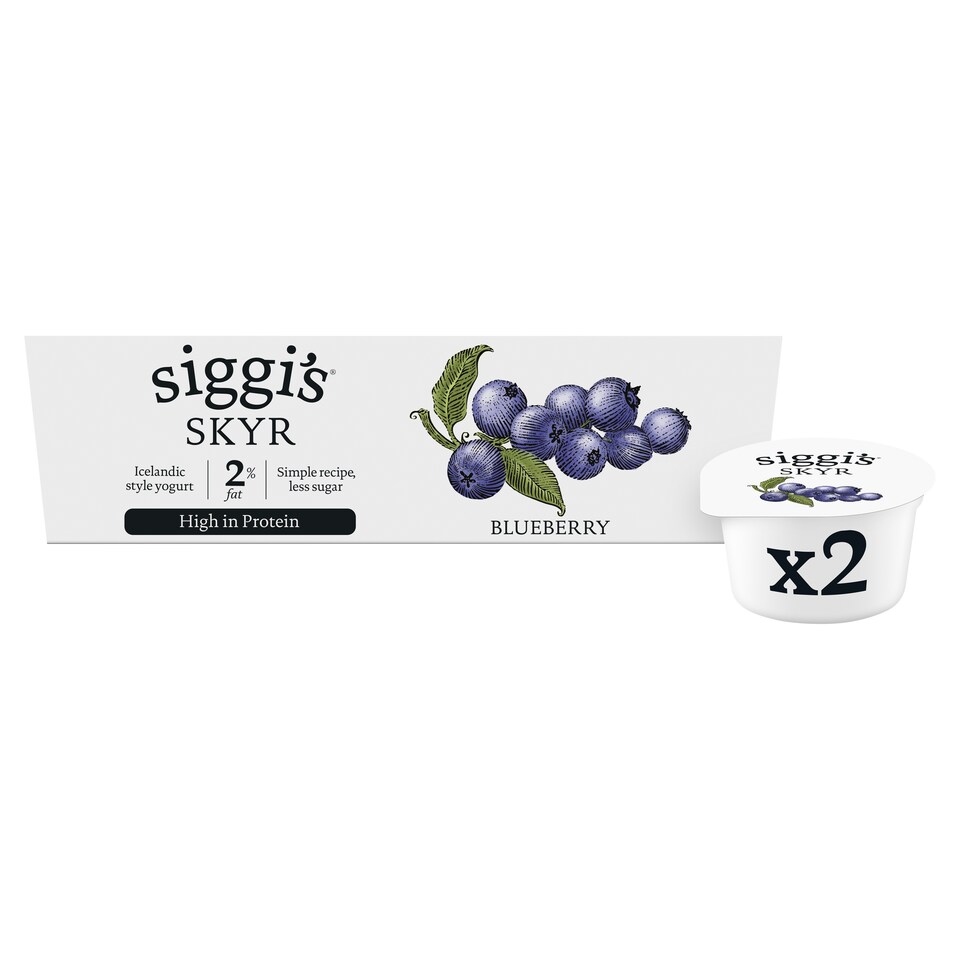 image 1 of siggi's skyr 2% fat Icelandic style Blueberry Yogurt 2 x 140g