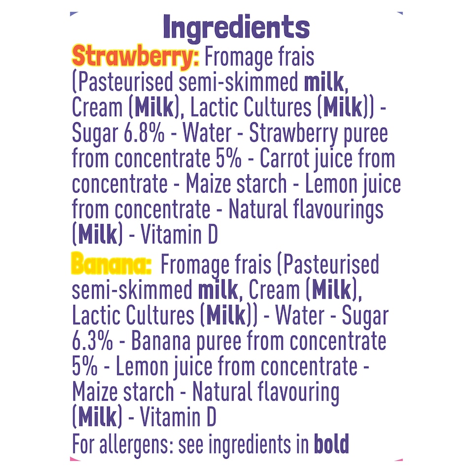 image 1 of Petits Filous Strawberry And Banana Yoghurt 6 X 47G
