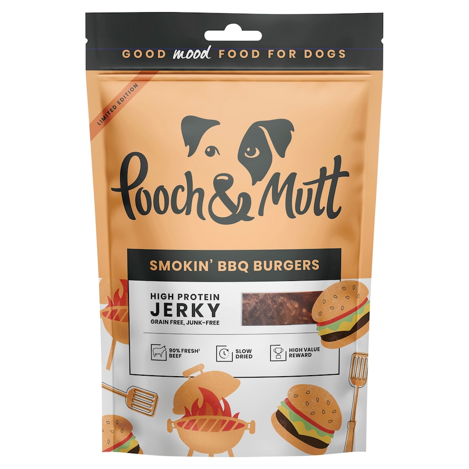 Pooch & Mutt Smokin' BBQ Burgers Dog Treats 90g