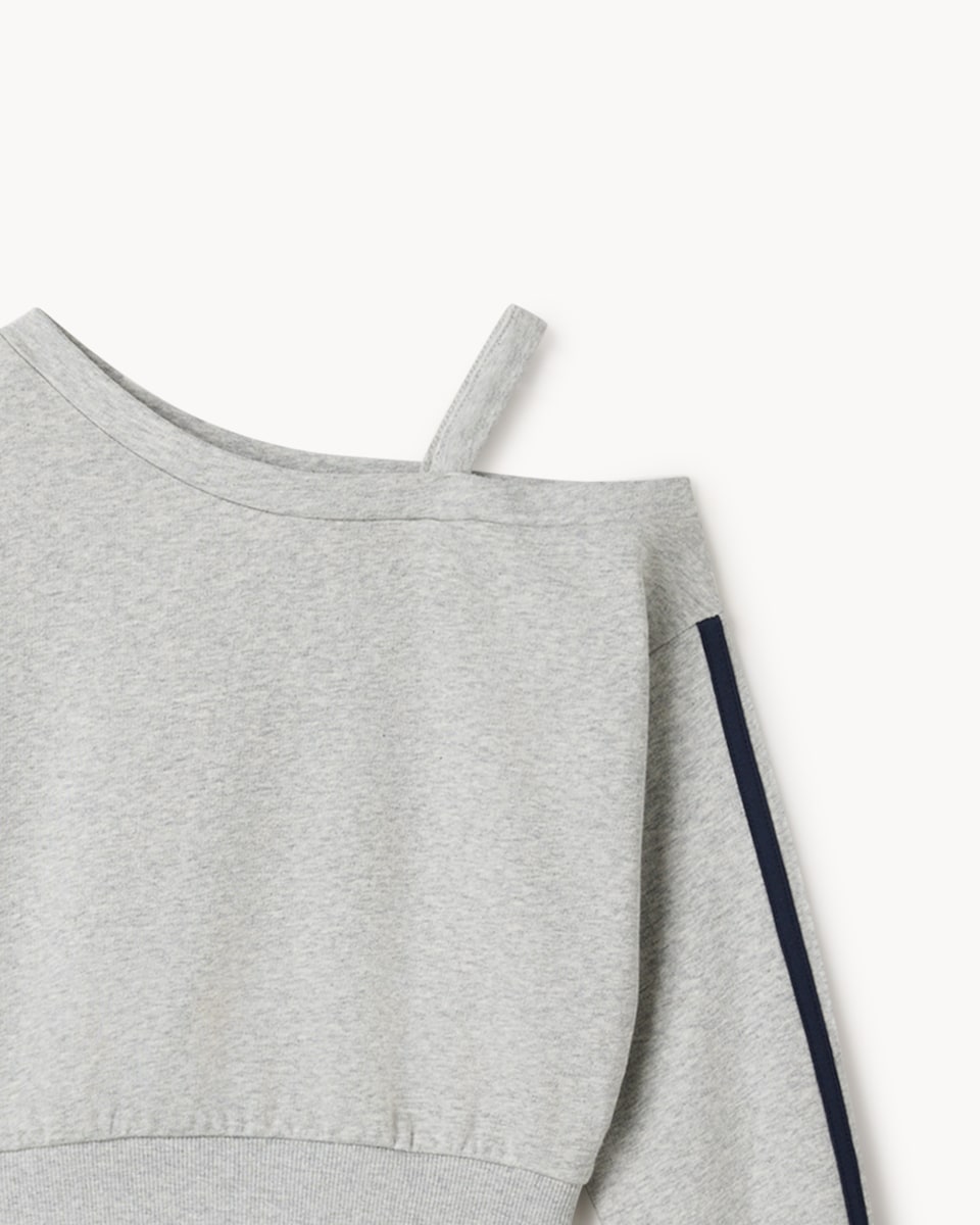 image 1 of F&F Girls Side Striped Sweatshirt and Joggers Set in Grey