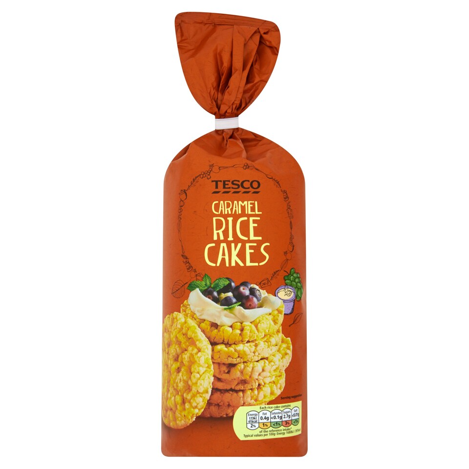 Tesco Rice Cakes Caramel Flavour 145G