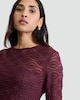 image 2 of F&F Lace Textured Long Sleeved Top in Purple