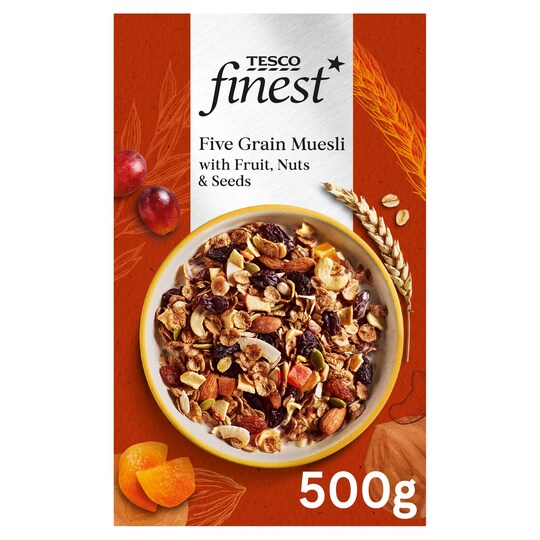 Tesco Finest Fruit Nut & Seed Muesli 500G Tesco Groceries