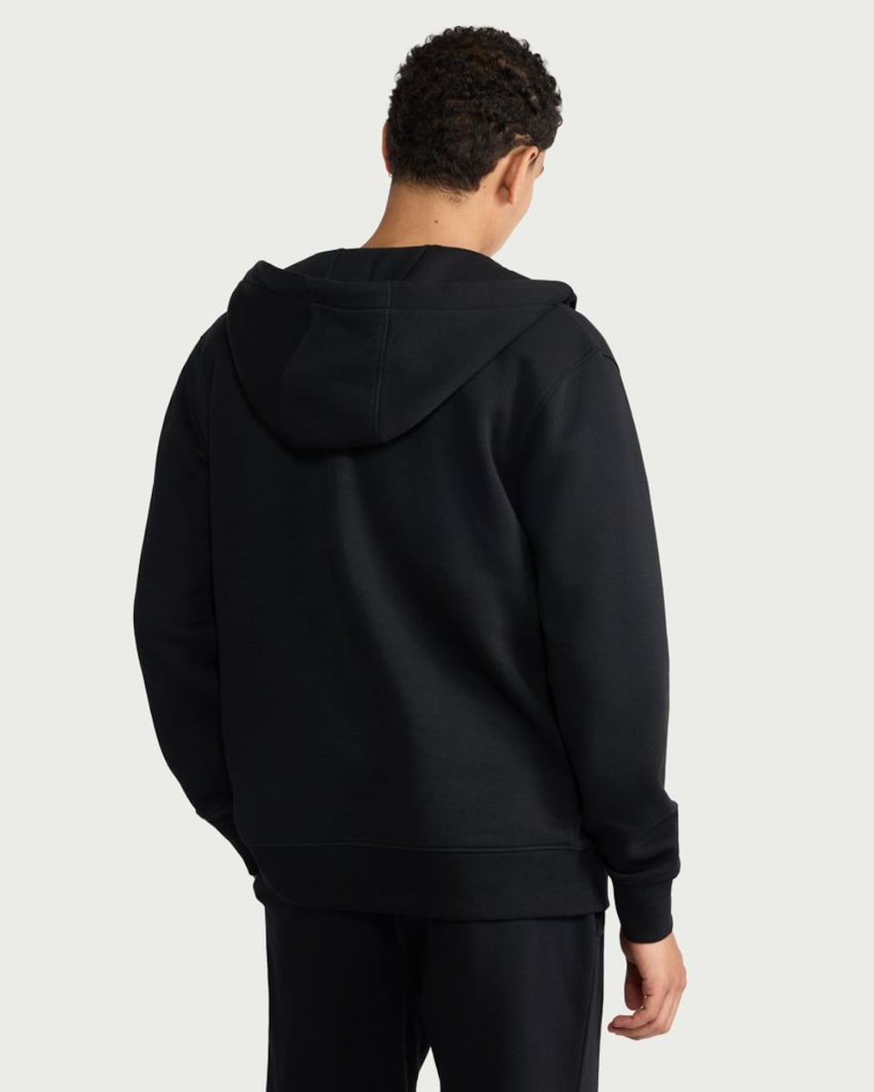 image 1 of F&F Active EVERYHOUR Cotton Rich Zip Up Hoodie in Black