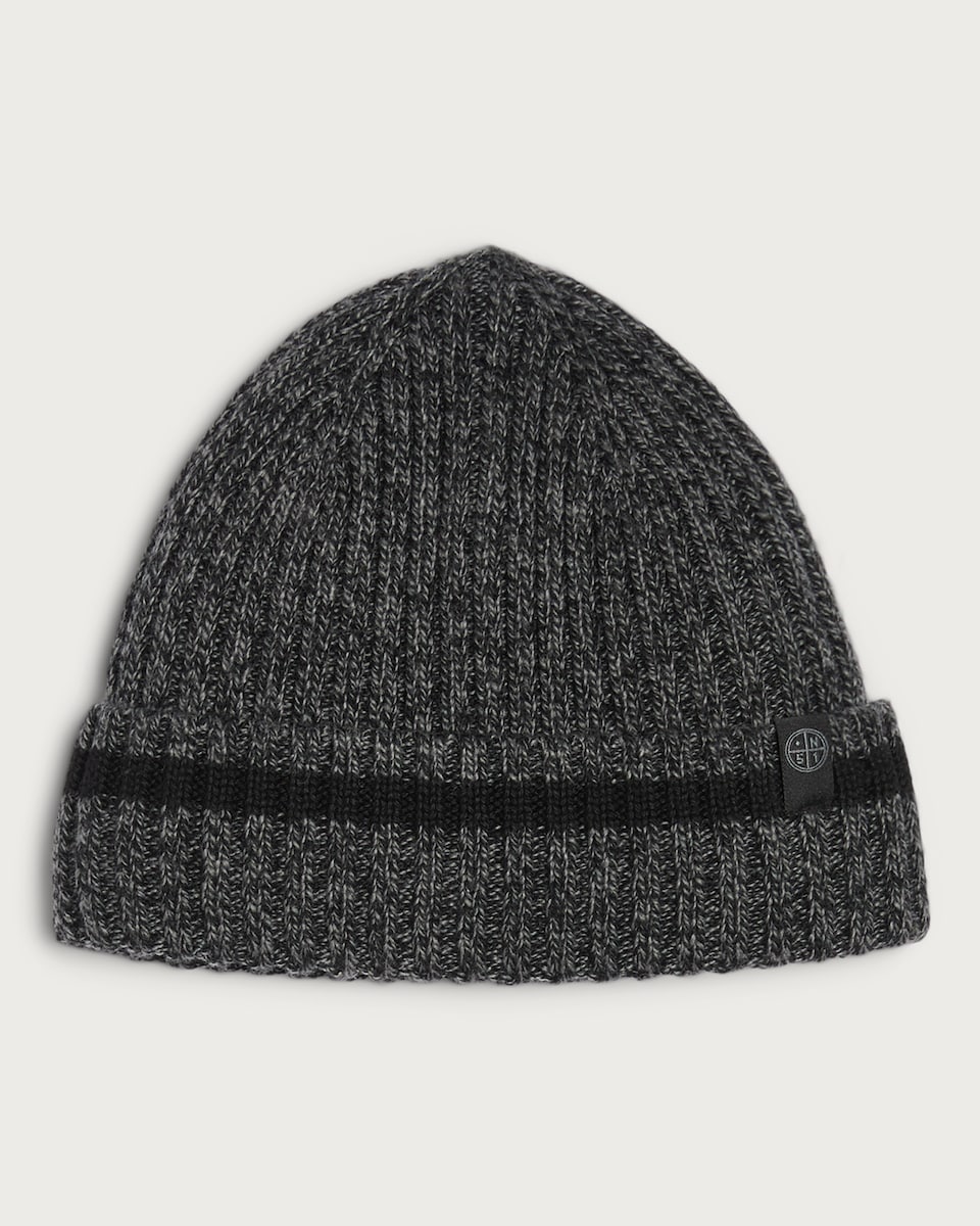 image 1 of F&F Fleece Lined Ribbed Knit Beanie Hat in Grey