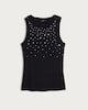 image 4 of F&F Cotton Blend Diamanté Embellished Vest in Black