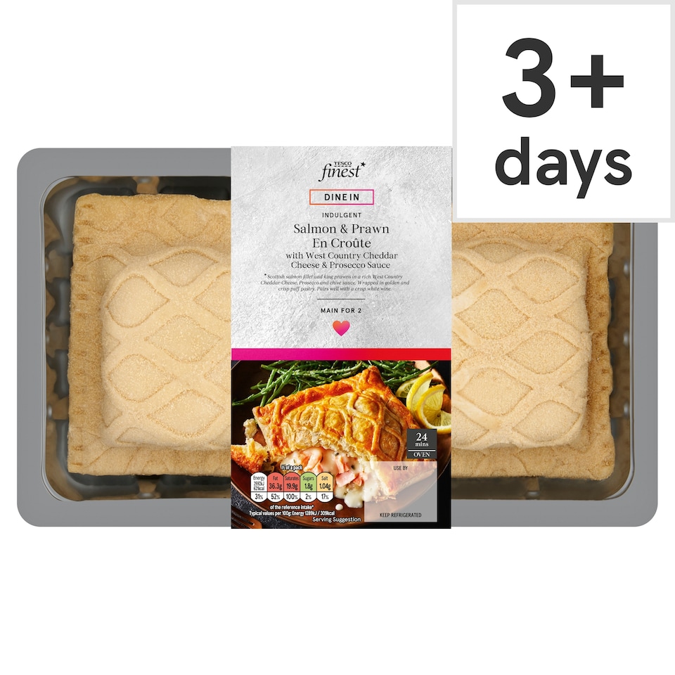 Tesco Finest Dine In Salmon & King Prawn En Croute 450g