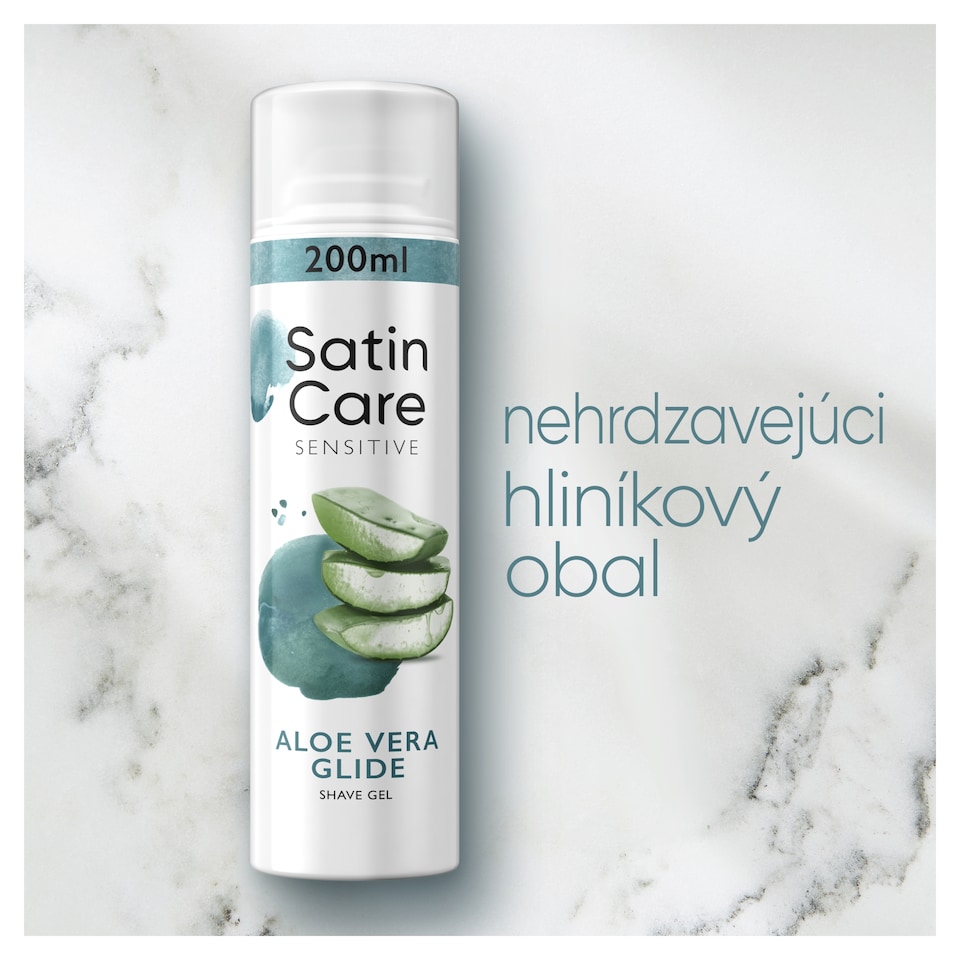 obrázok 1 z Gillette Satin Care Sensitive Aloe Vera Glide Gél Na Holenie 200ml