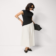 F&F Cotton Rich Polka Dot Midi Dress in Multi Black