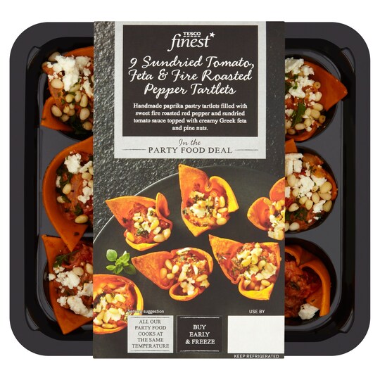 Tesco Finest* 9 Tomato Feta And Pepper Tartlets 198G Tesco Groceries
