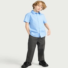 F&F School Boys 3-Pack Regular Fit Short Sleeved Shirts in Blue