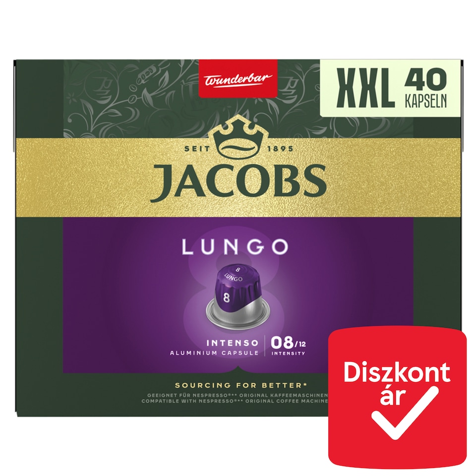 Jacobs Lungo Intenso őrölt-pörkölt kávé kapszulában 40 db 208 g  1. kép