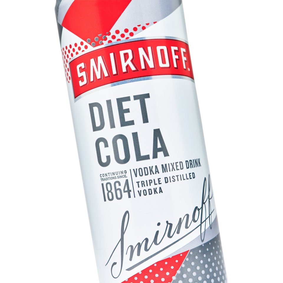 image 1 of Smirnoff Vodka & Diet Cola Can 5% Vol 250ml