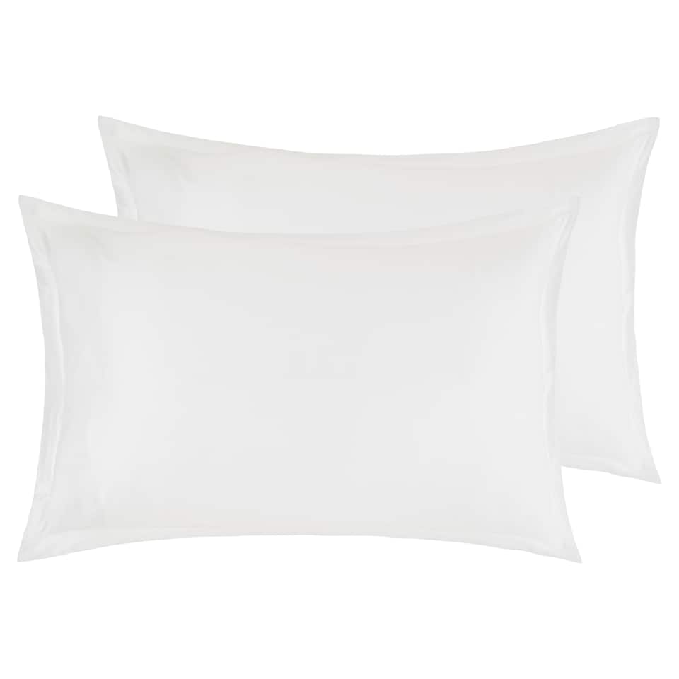 F&F Home Hotel White 400 Thread Count Cotton Tencel Oxford Pillowcase