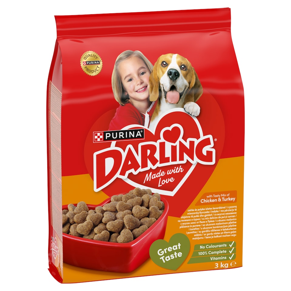 image 1 of Purina Darling Complete Pet Food for Adult Dogs with Chicken and Turkey 3 kg