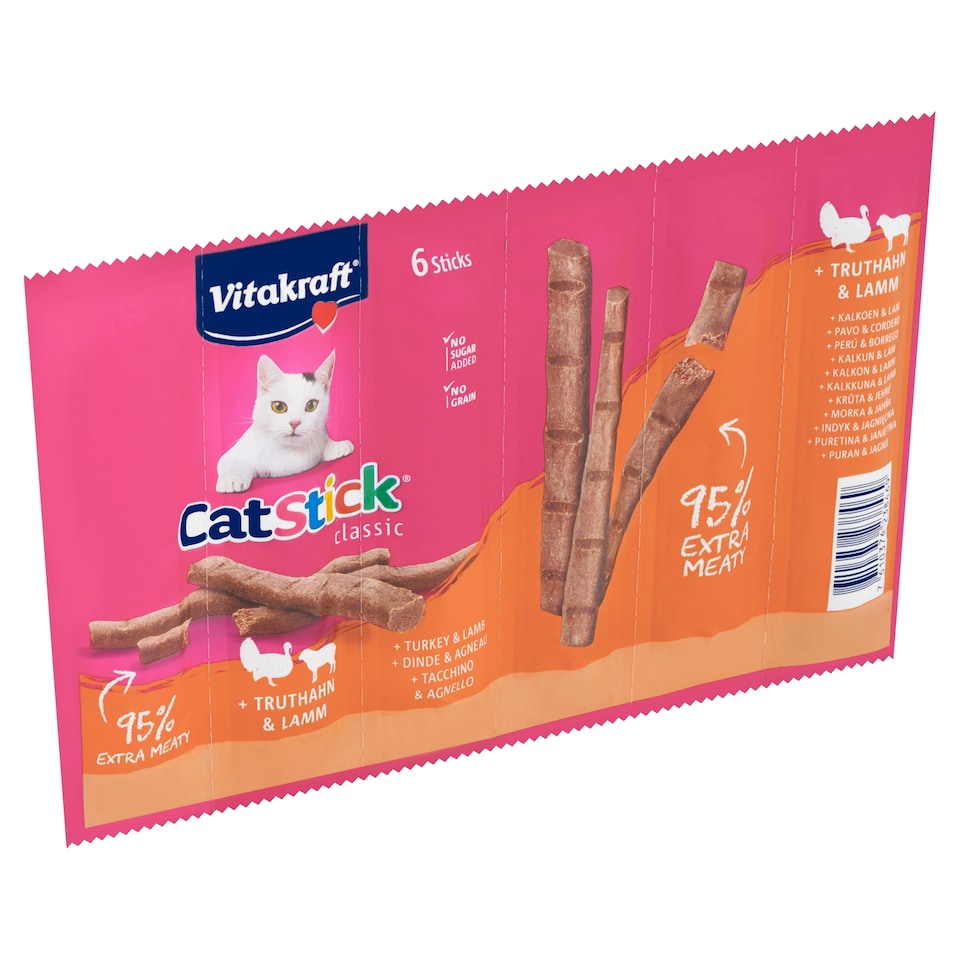 Vitakraft Cat Stick Classic + krůta & jehně 6 ks 36g