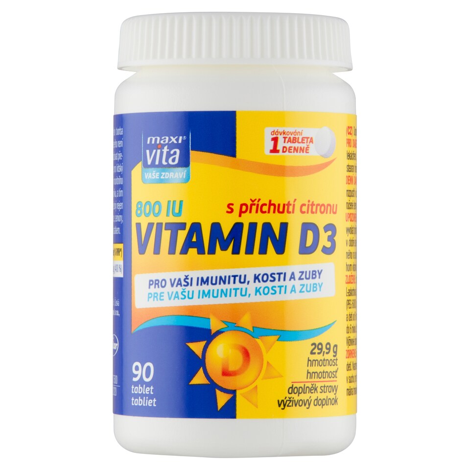 obrázok 1 z Maxi Vita Vaše Zdraví Vitamín D3 90 tabliet 29,9 g