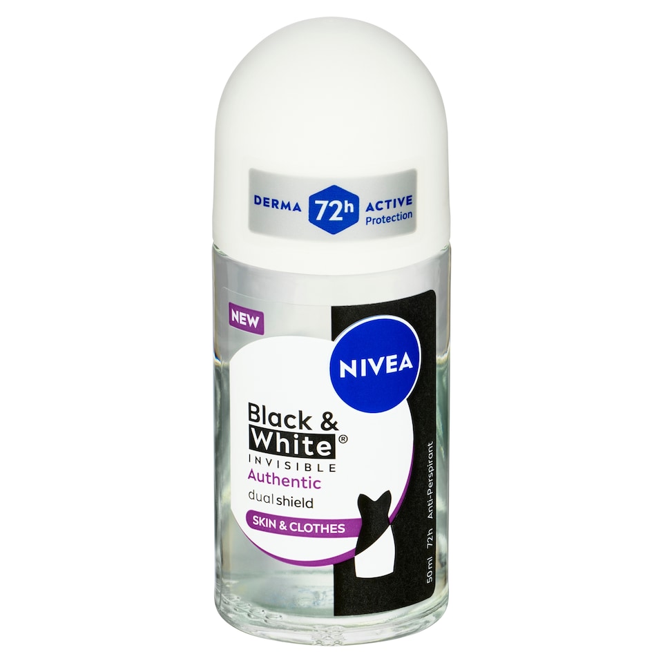 obrázok 1 z Nivea Black & White Invisible Authentic Guľôčkový antiperspirant 50 ml