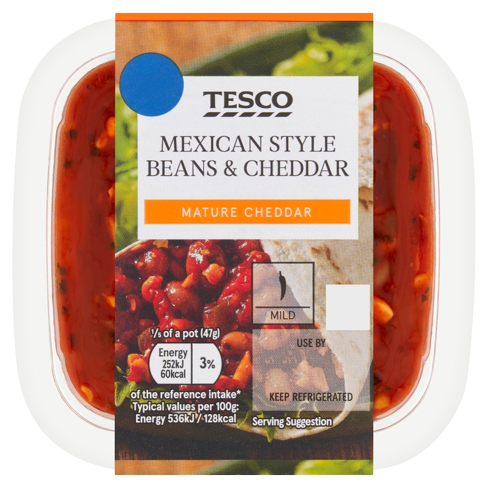 Tesco Mexican Style Beans & Cheddar Sandwich Filler 235g
