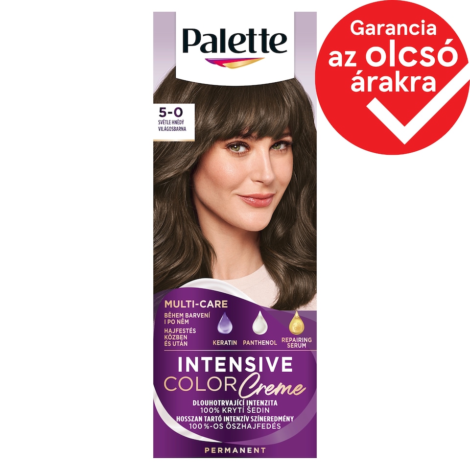 image 1 of Palette Intensive Color Creme Permanent Hair Dye 5-0 Light Brown 