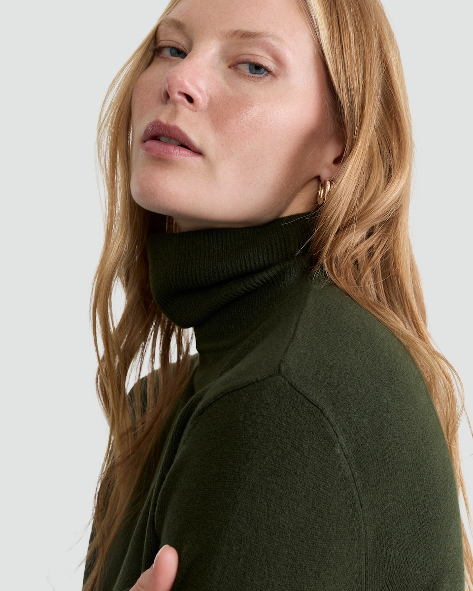 image 1 of F&F Knitted Roll Neck Jumper with Wool in Olive