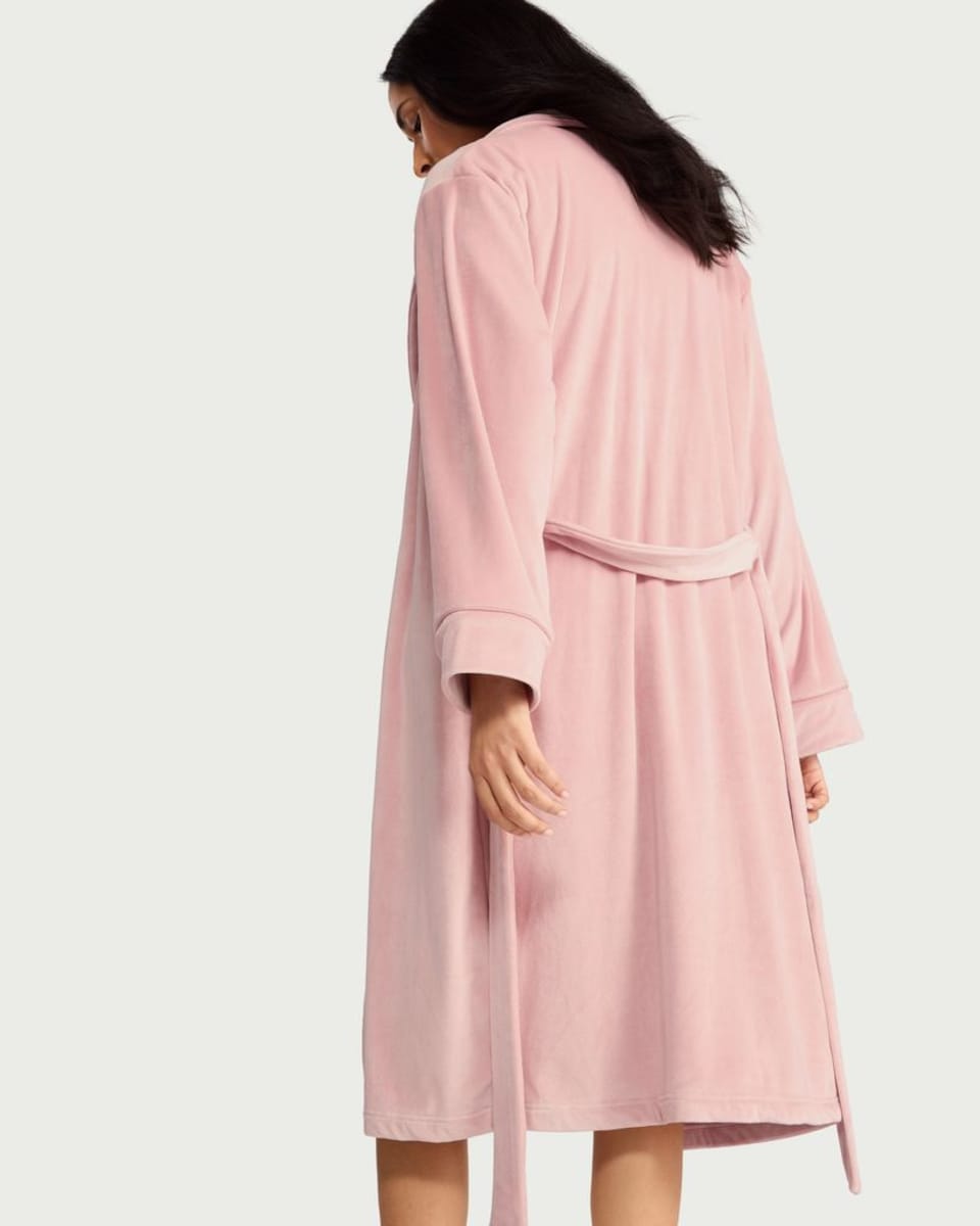 image 1 of F&F Fleece Belted Dressing Gown in Pink