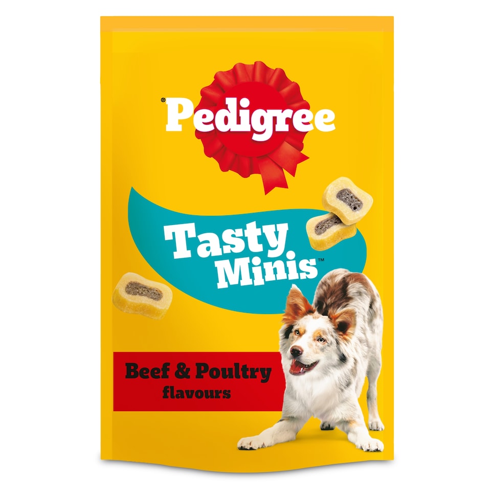 image 1 of Pedigree Tasty Minis Adult Dog Treat Slices Beef & Poultry 155g