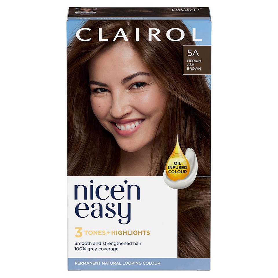 image 1 of Clairol Nice ‘N Easy Medium Ash Brown 5A Hair Dye