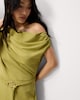 image 2 of F&F Ruched Belted Midi Dress in Olive