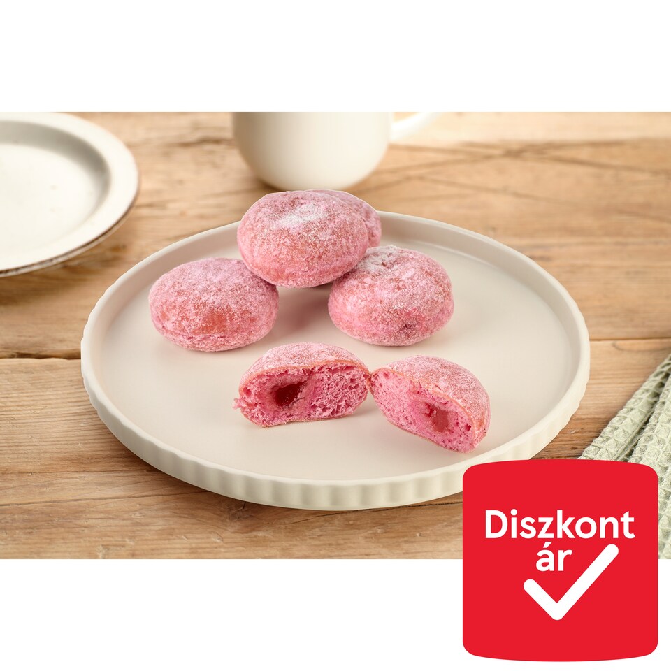 Mini málnás rózsaszín fánk, kiolvasztott 25 g  1. kép
