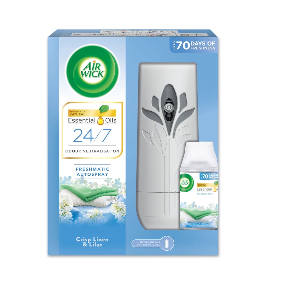 image 1 of Airwick Air Freshener Freshmatic Crisp Linen Kit