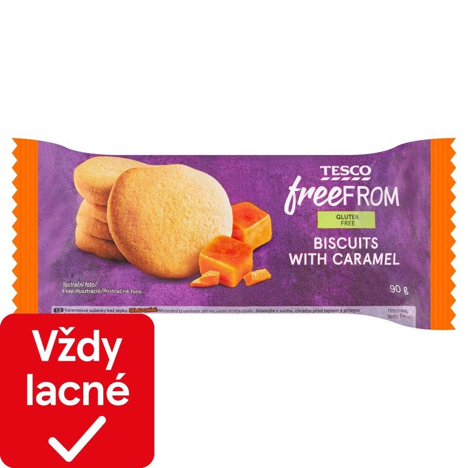 Tesco Free From Bezgluténové karamelové sušienky 90 g