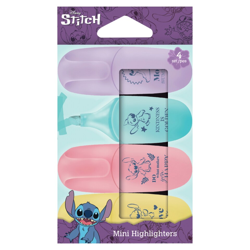 Disney Stitch Mini Highlighters 4 pcs