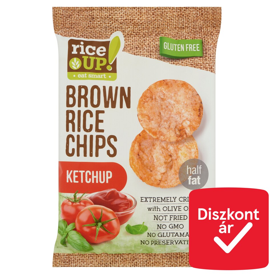 image 1 of RiceUp! Eat Smart Brown Whole Grain Rice Chips with Ketchup 60 g