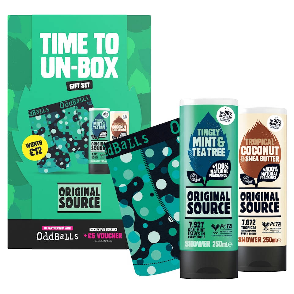 image 1 of Original Source OddBalls Shower Gels & Boxers Gift Set