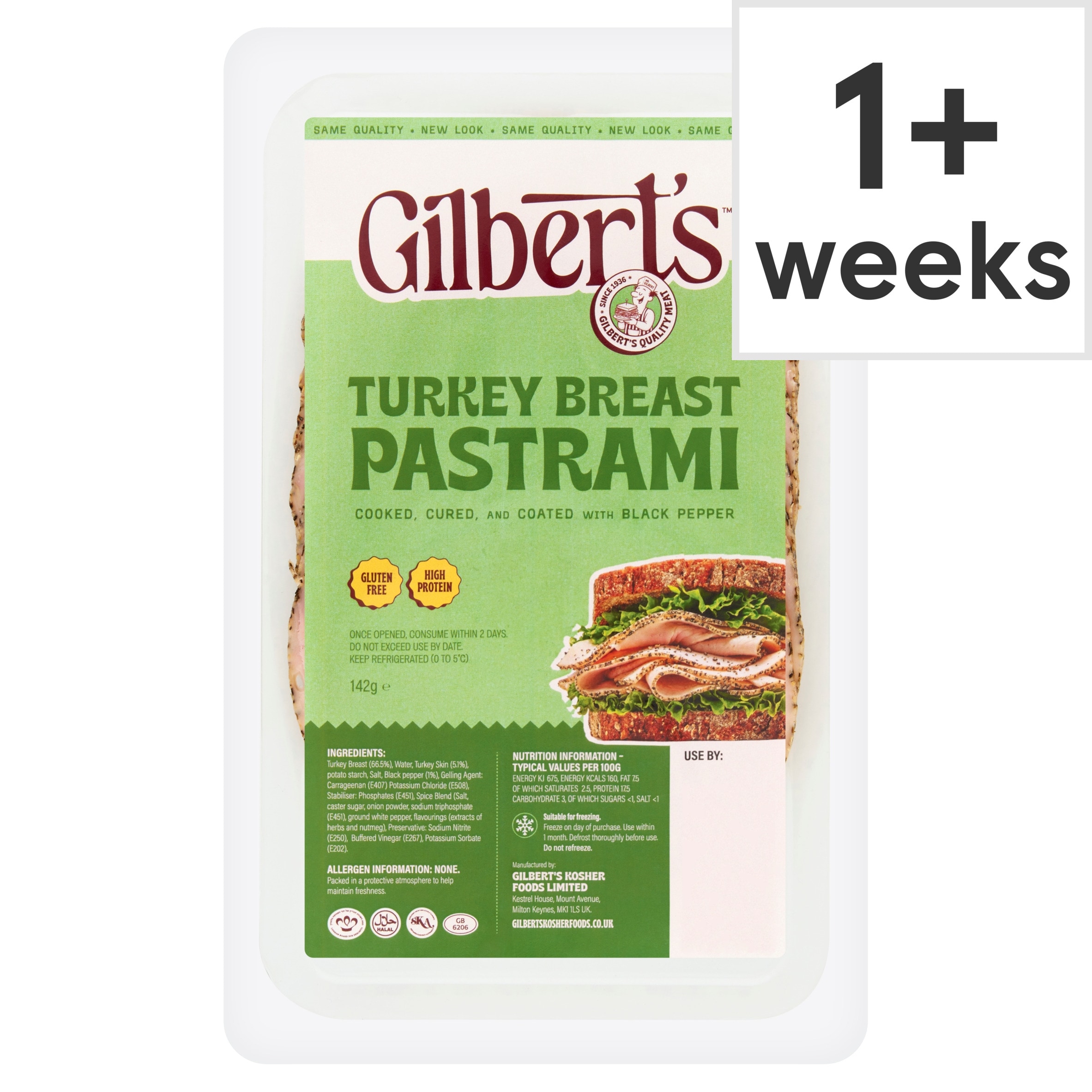 Gilberts Turkey Pastrami 142G