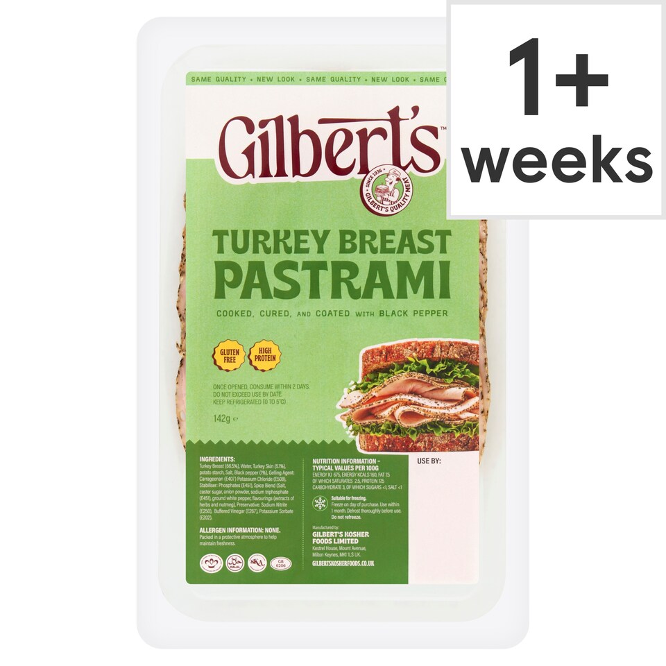 Gilberts Turkey Pastrami 142G
