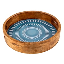 Candlelight Mango Wood Blue Tray