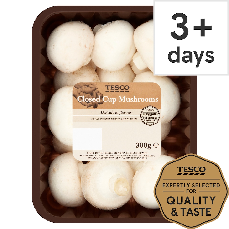 Tesco Closed Cup Mushrooms 300G (C)