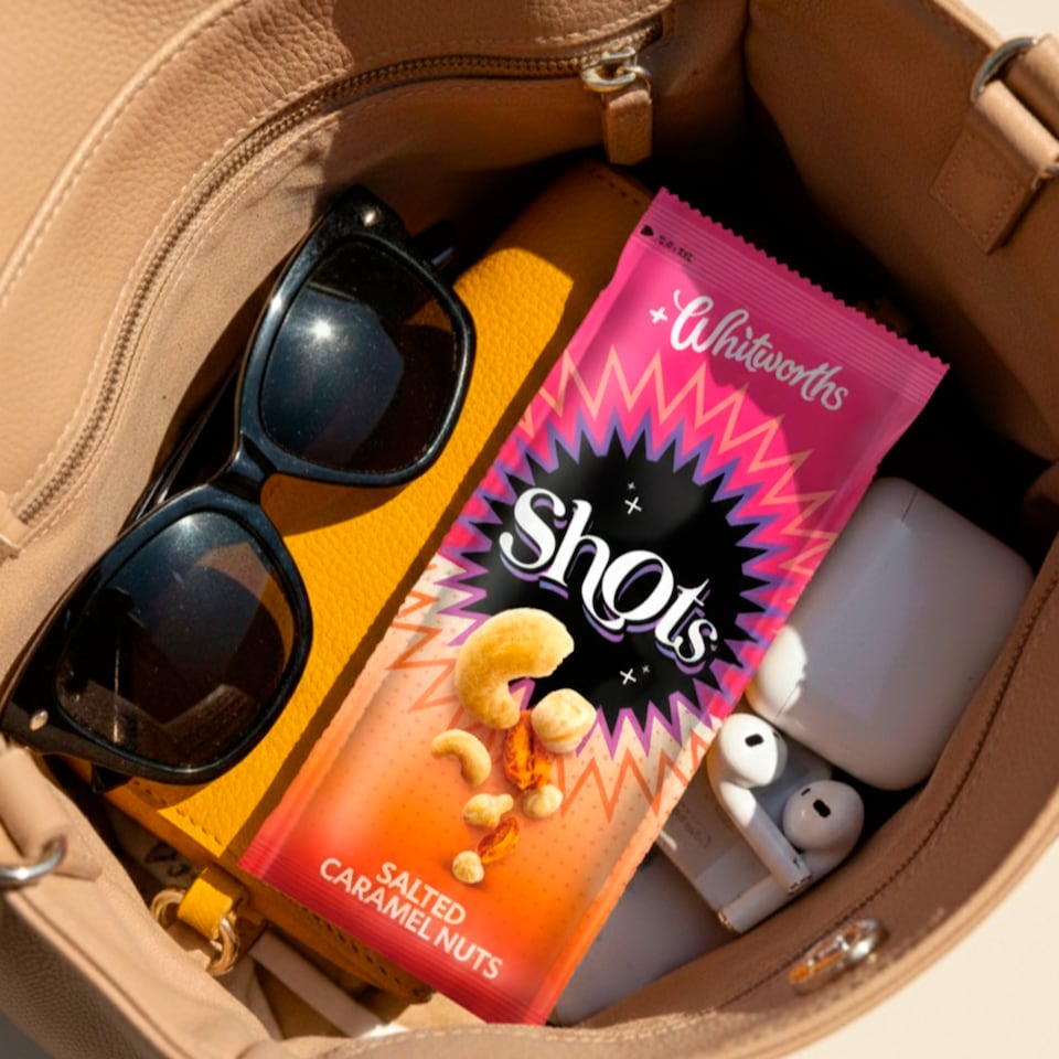 image 1 of Whitworths Shots Salted Caramel Nuts 3X25g