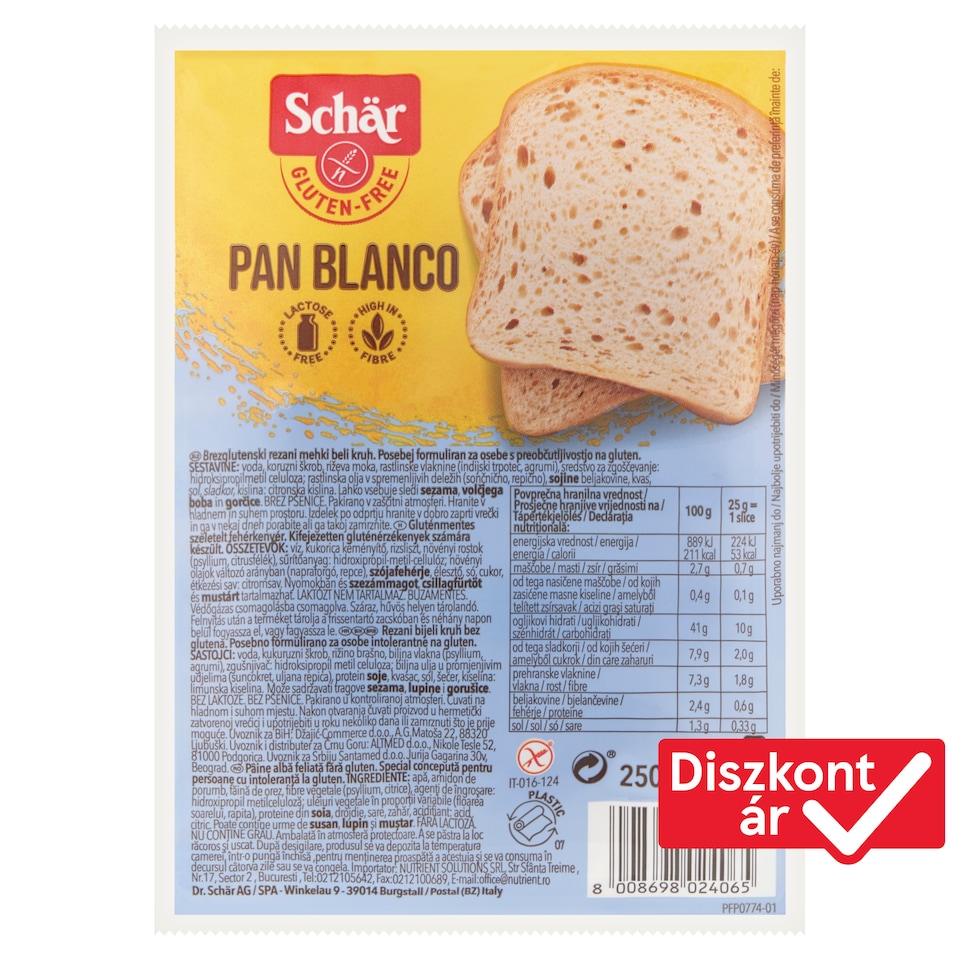 image 1 of Schär Gluten-Free Sliced White Bread 250 g