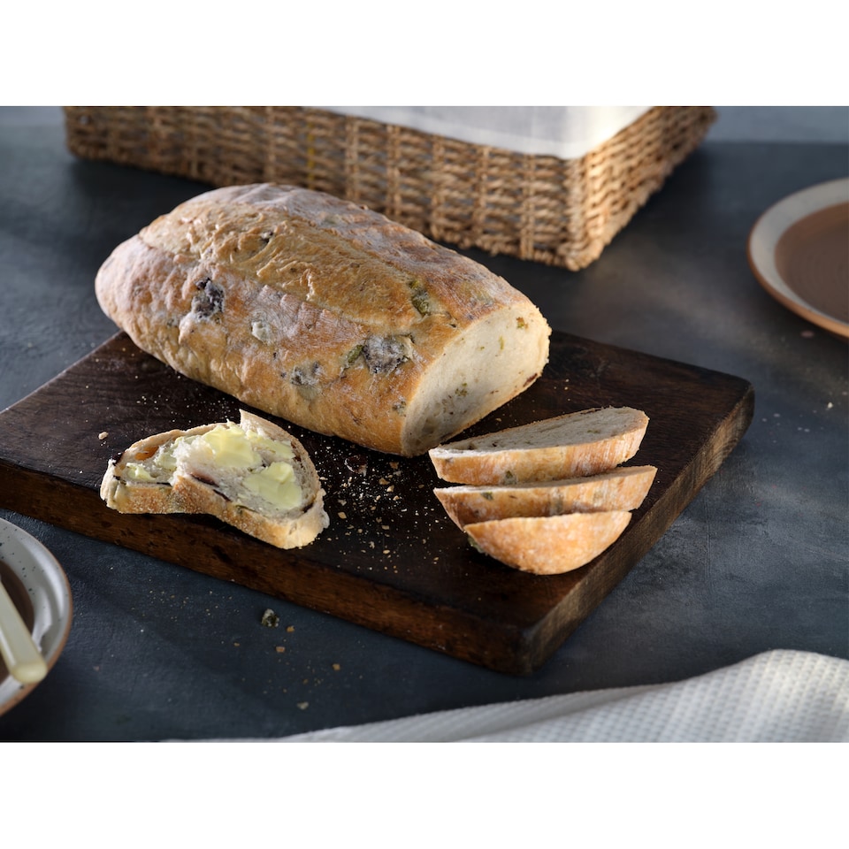 image 1 of Tesco Finest Kalamata & Halkidiki Olive Batard 400G