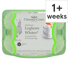Clarence Court Traditional Leghorn Whites Free Range Eggs 6 Pack