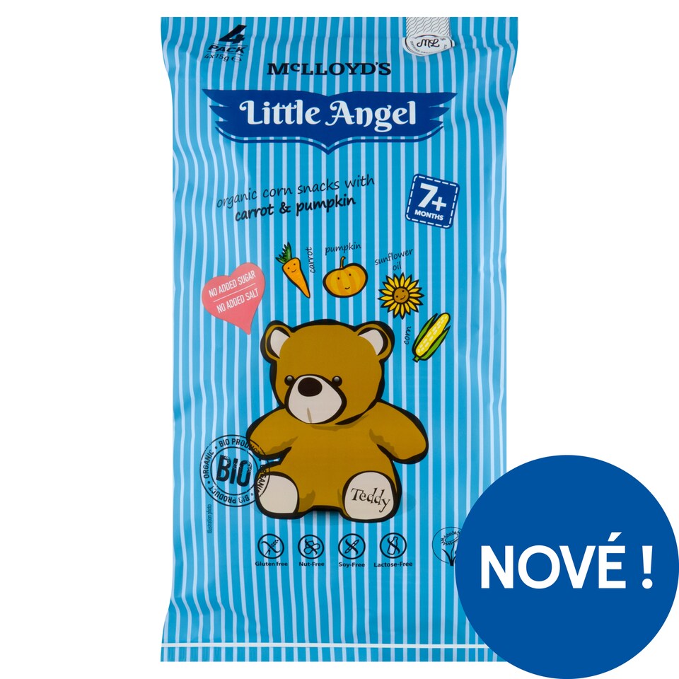 McLloyd's Little Angel Organic Corn Snack with Carrot and Pumpkin 4 x 15g (60g)