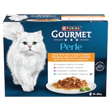 Gourmet Perle kapsičky pre mačky morka, kačica, jahňacie, tuniak v šťave 12 x 85 g