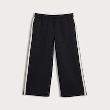 F&F Active Wide Leg Side Stripe Joggers in Black